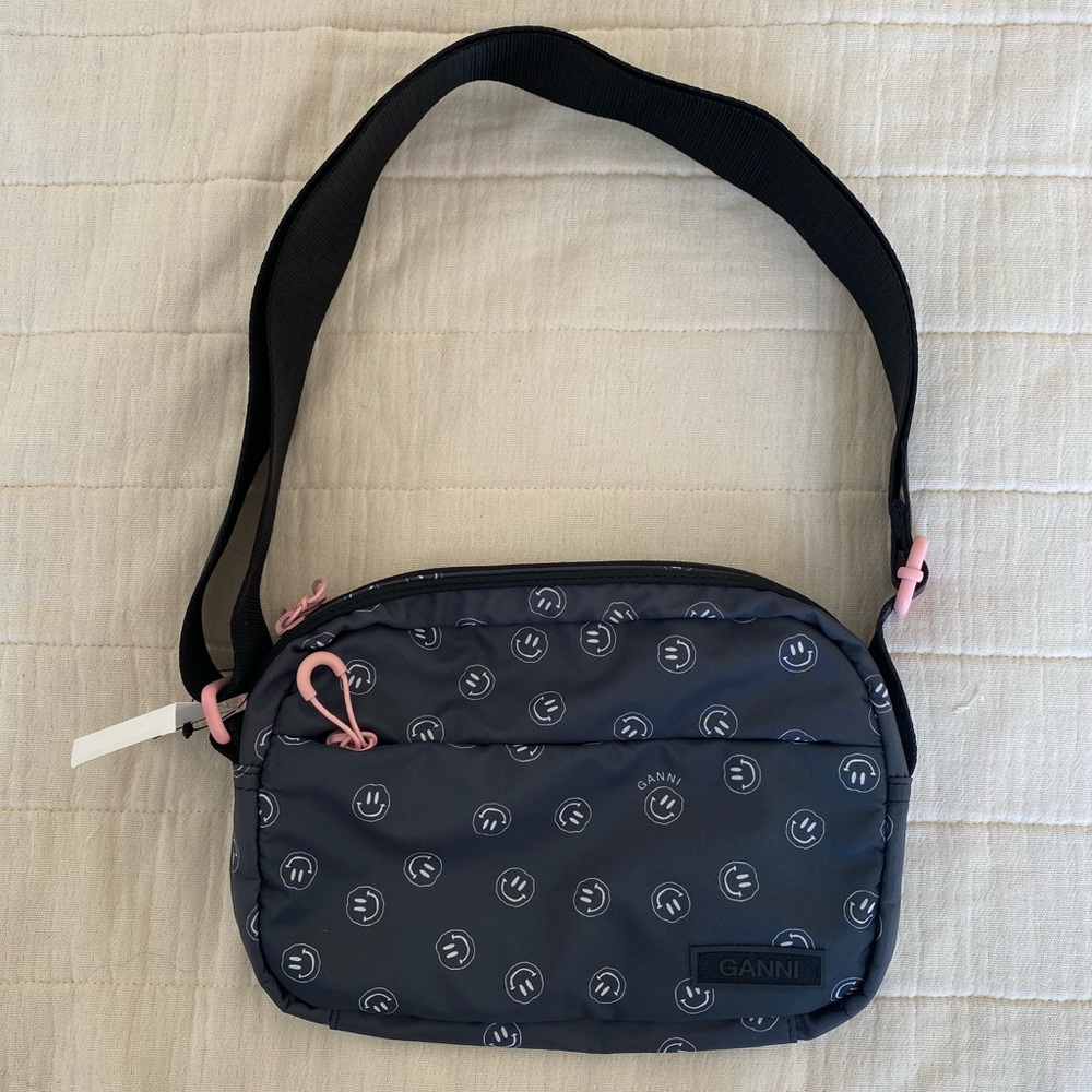 Ganni Smiley Face Crossbody Bag